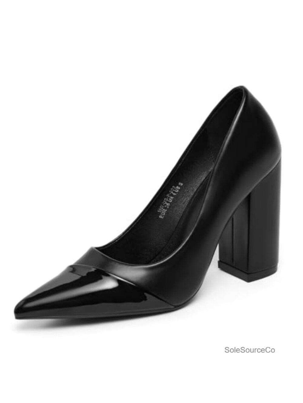 4 inch Pointy Toe Block High Heel Pumps Chunky Heels for Women